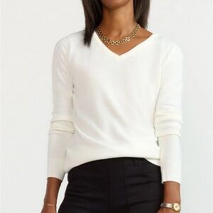 NWT NY& Co Elegant White V-Neck Sweater